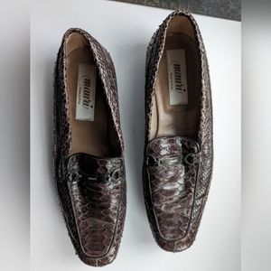Mauri Brown caimán leather cashmere lined loafer